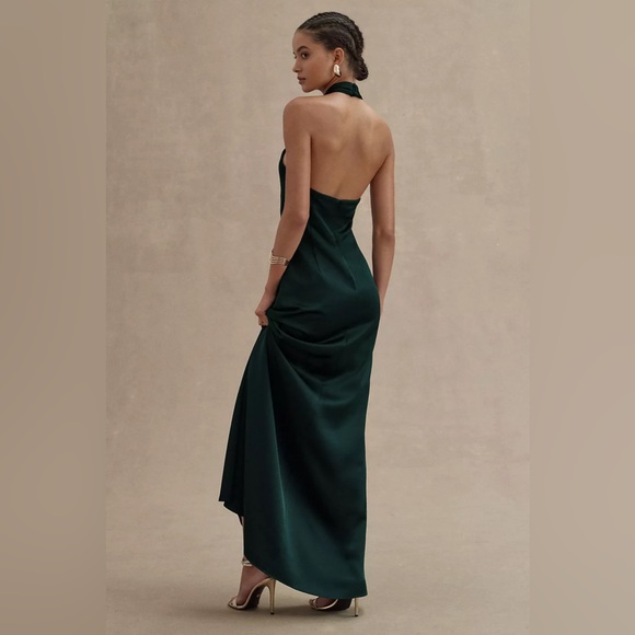 BHLDN Ruby Twist Halter Satin Gown - Picture 3 of 4